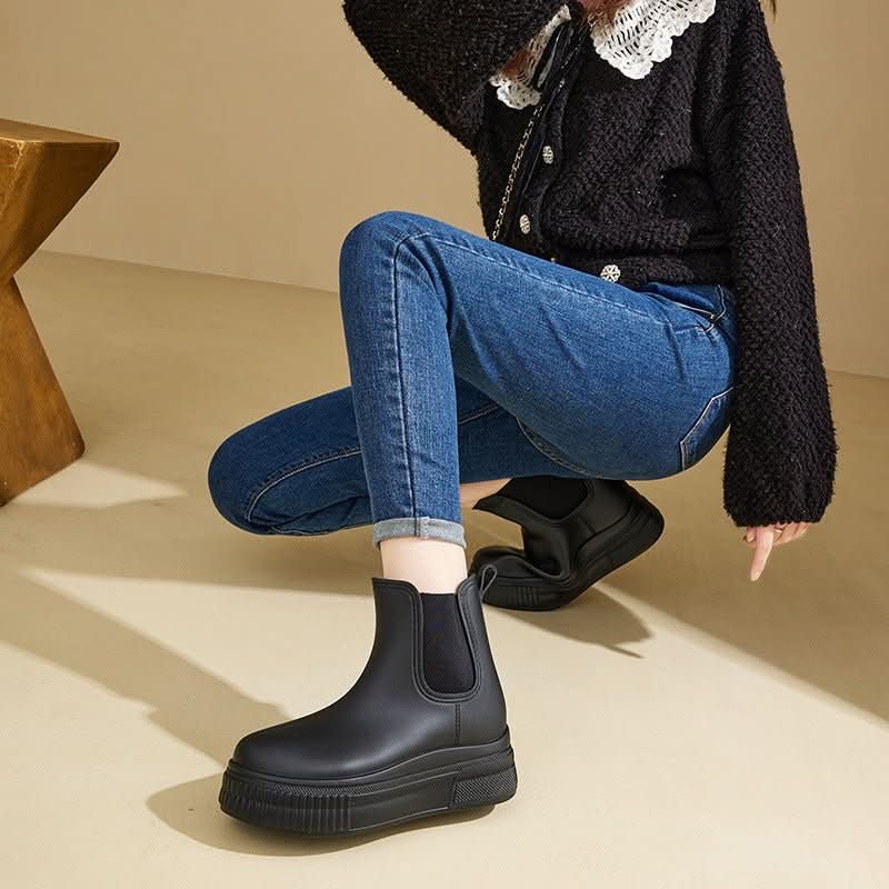 Weather-Ready Chelsea Platform Ankle Boots