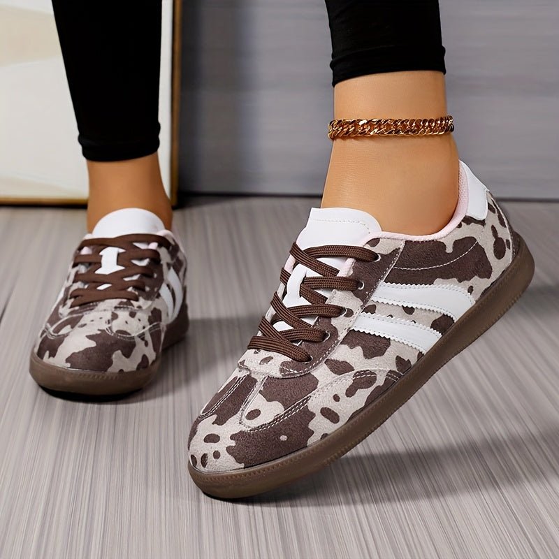 Bold Canvas Cow Print Sneakers