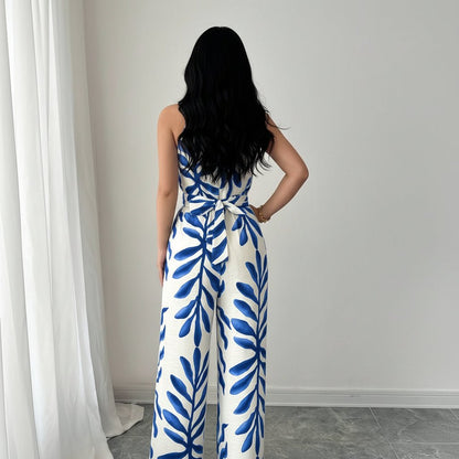 Halter Wide Leg Casual Jumpsuits