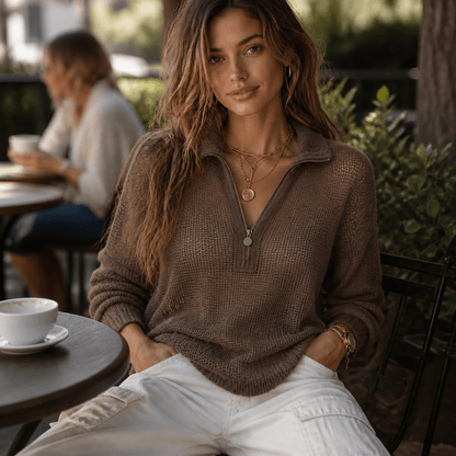 Faye | Women's Half-Zip Knit Winter Jumper