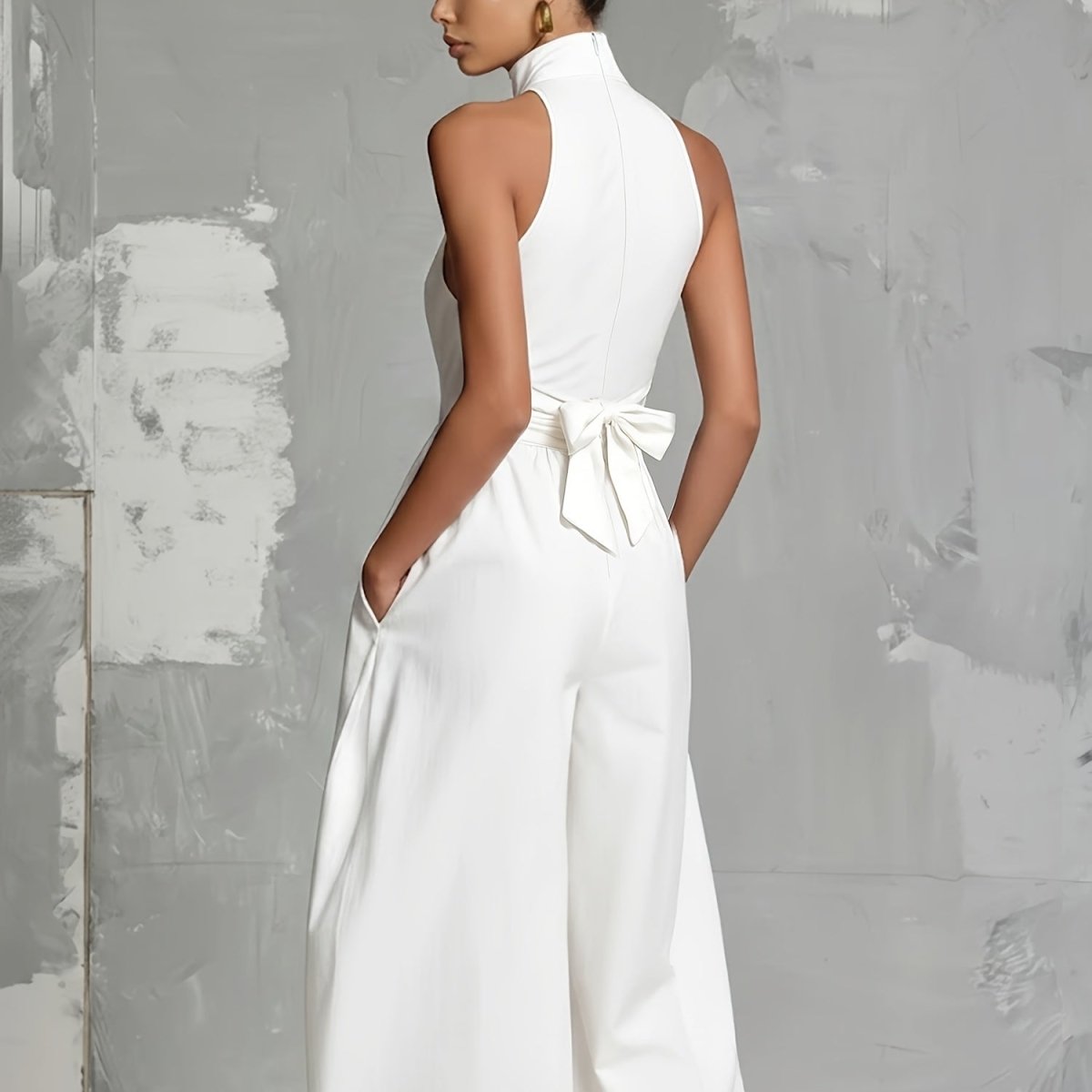 Backless Belted Tank Jumpsuits