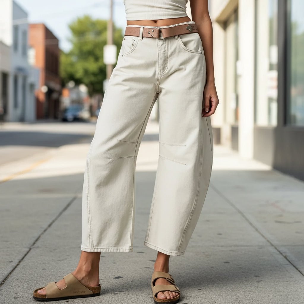 Lockere Hose mit weitem Bein
