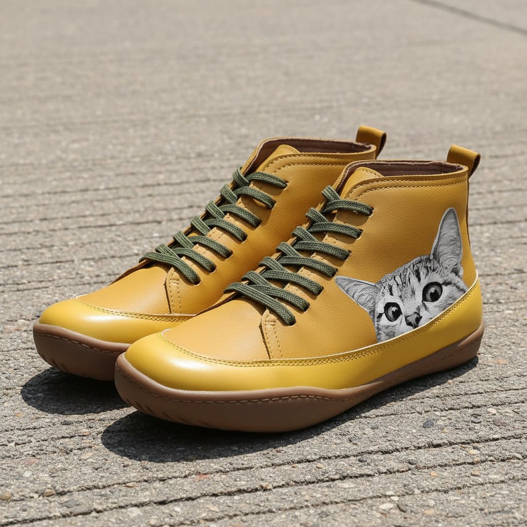 Playful Casual Cat Ankle Boots