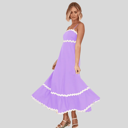 Flowy Spaghetti Strap Ruffle Maxi Dress