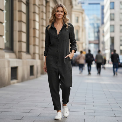 Jumpsuit mit langen Ärmeln