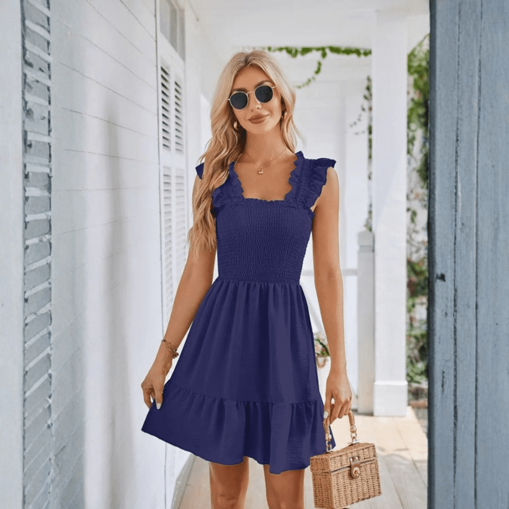 Flirty Ruffle Backless Maxi Dress