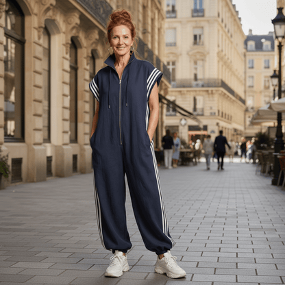 Sporty Stripe Panel Jumpsuit