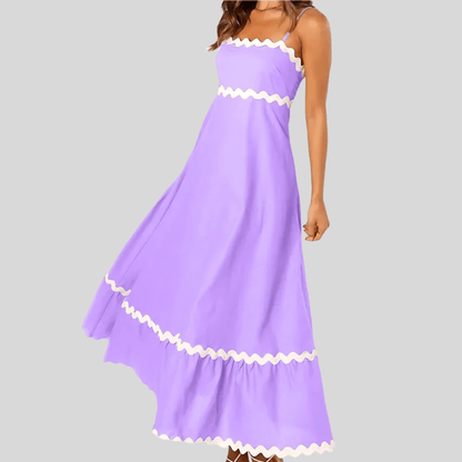 Flowy Spaghetti Strap Ruffle Maxi Dress