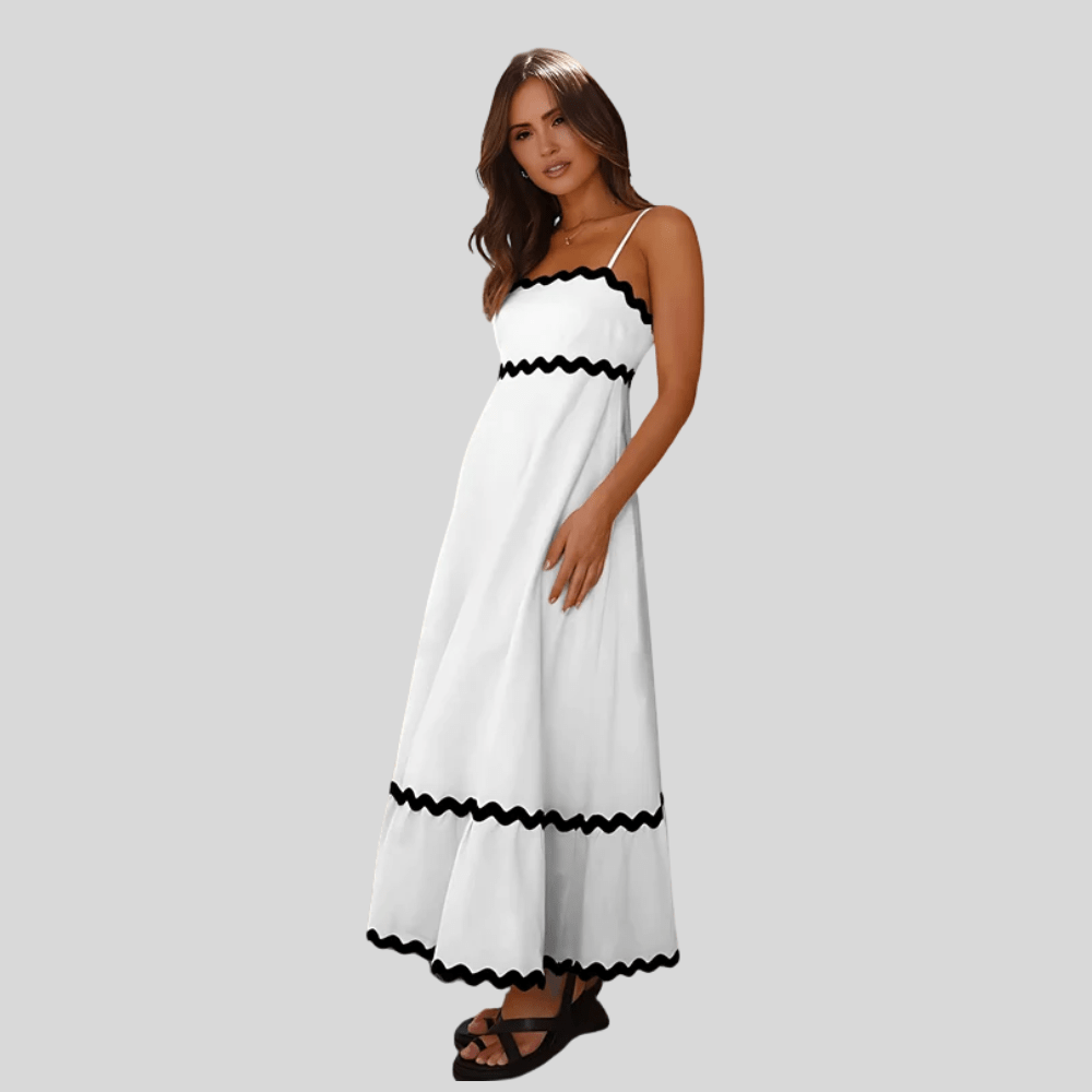 Flowy Spaghetti Strap Ruffle Maxi Dress