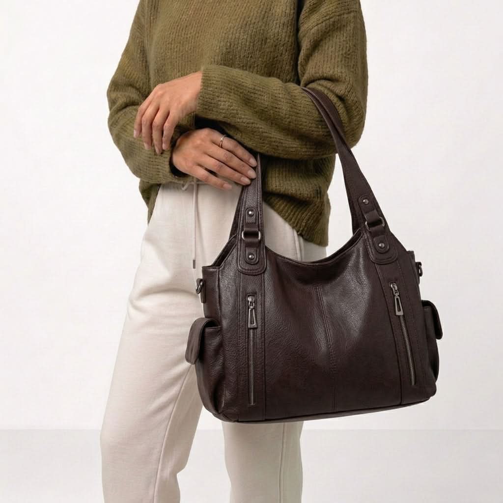 Spacious Multi-Pocket Shoulder Bag