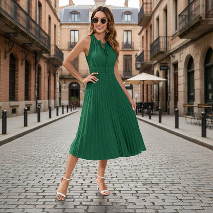 Pleated Halter Dress