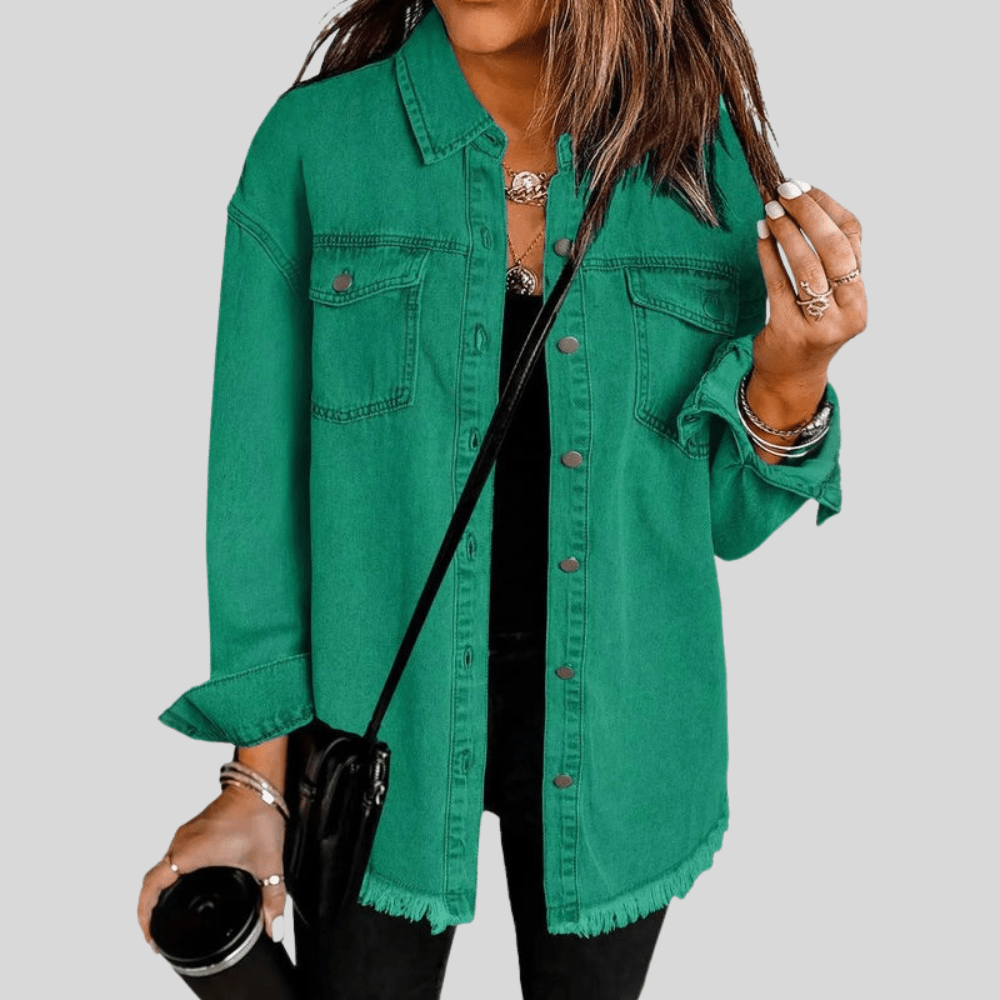 Washed Denim Shirt Jacket