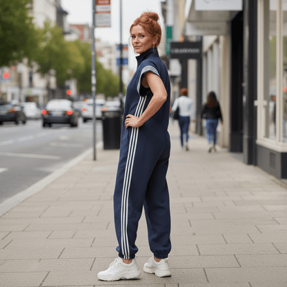 Sporty Stripe Panel Jumpsuit