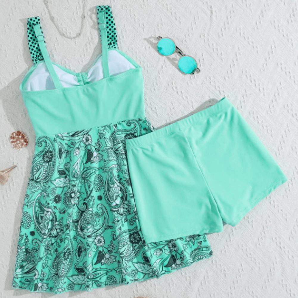 Strap Top Swim Shorts Set