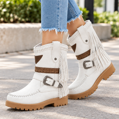 Casual Retro Belt Buckle Boots 