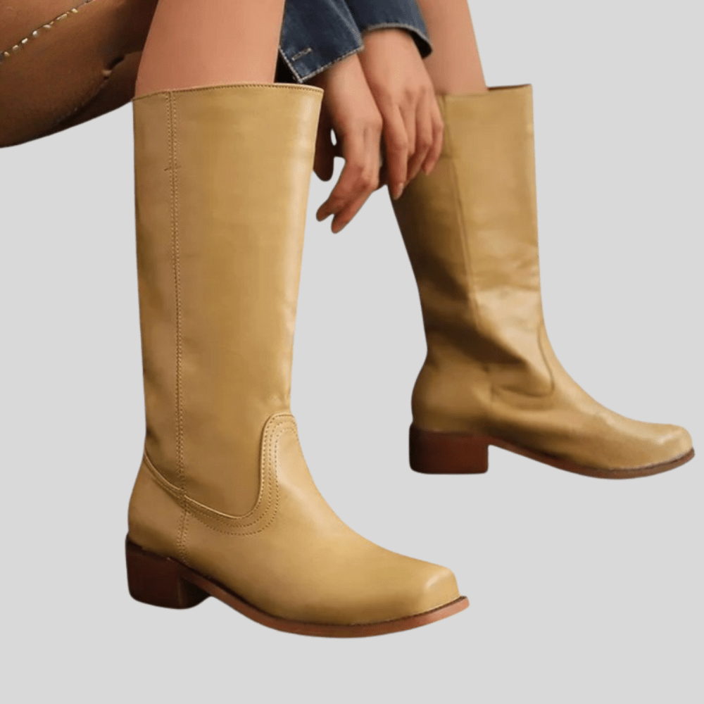 Sleek Leather Knee High Boots