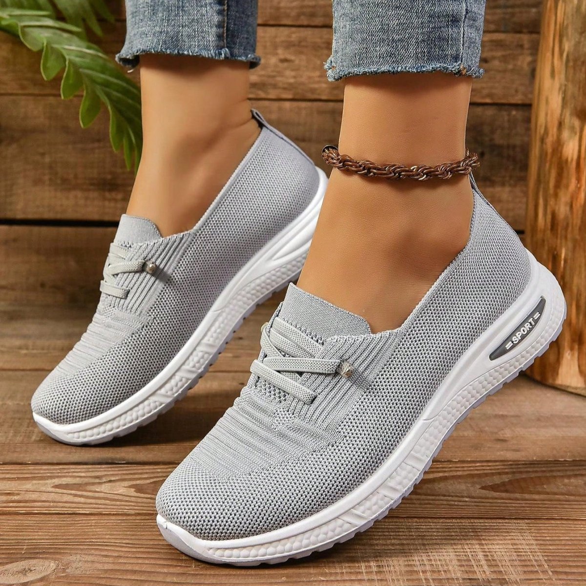 Gepolsterte Mesh Sneakers Slipper