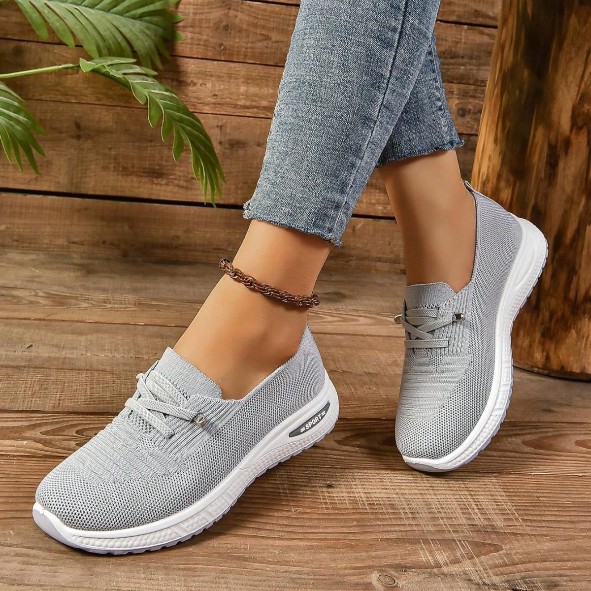 Gepolsterte Mesh Sneakers Slipper