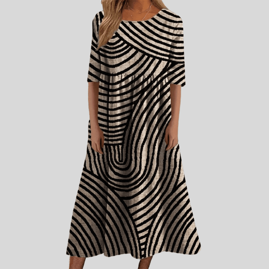 Vivid Zebra Midi Dress