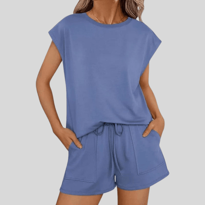 Casual Summer Two Piece T Shirt and Shorts Set