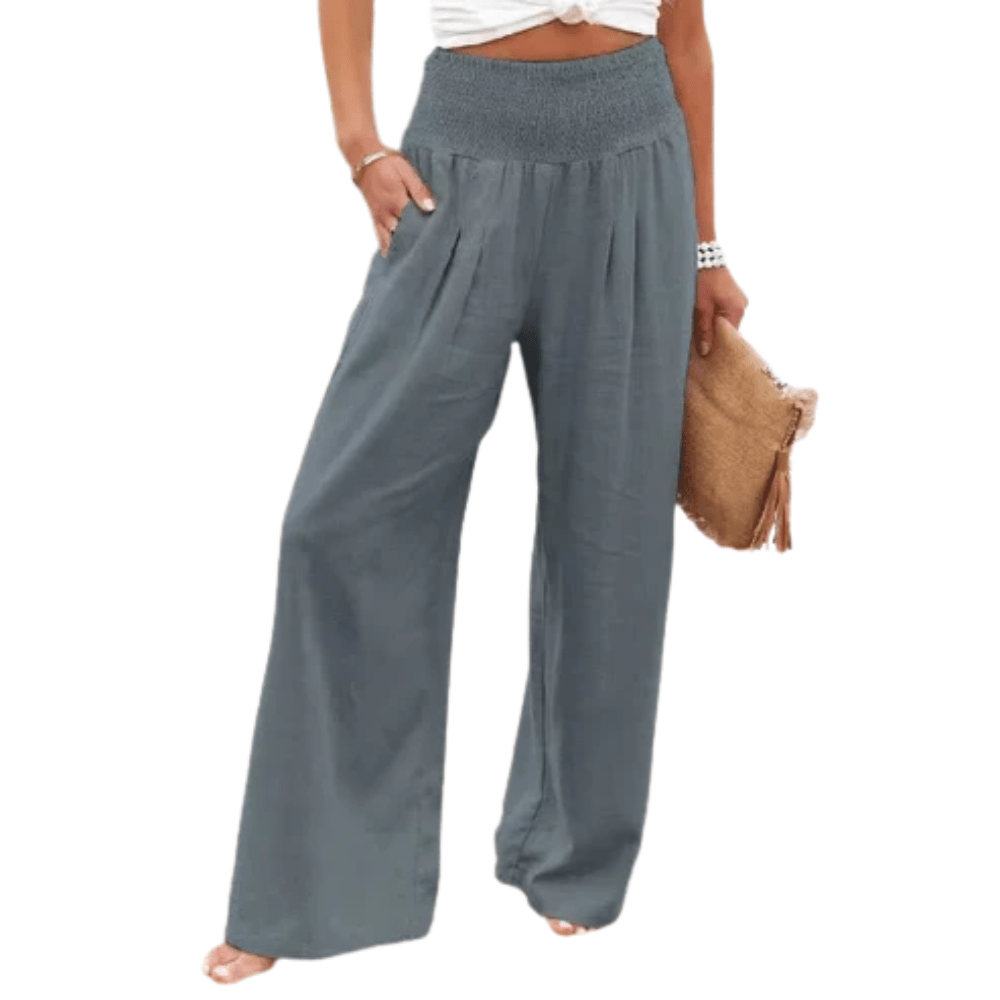 Relaxed Plaid Wide Leg Pants