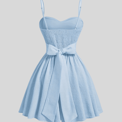 Icy Blue Cinched Midi Dress