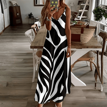 Sunny Zebra Spaghetti Strap Dress