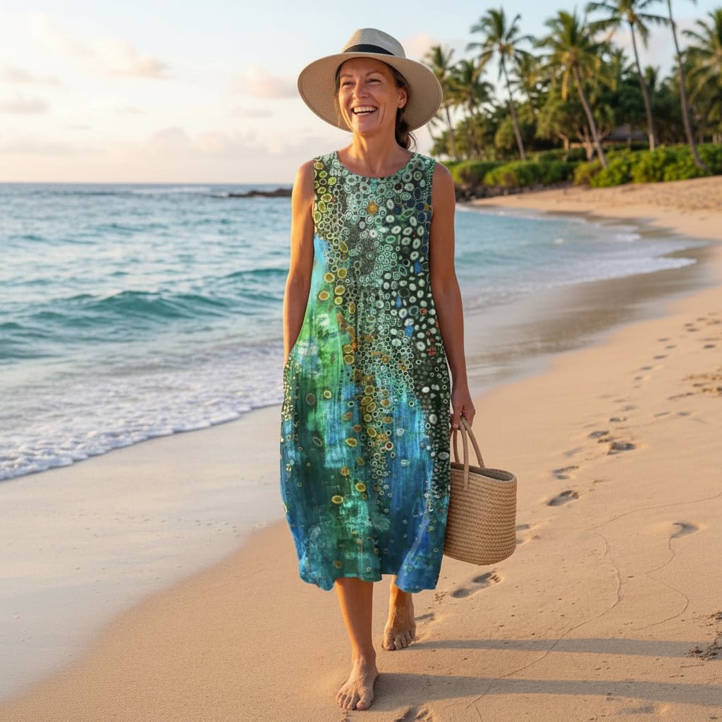 Ocean Mosaic Look Midi Dress