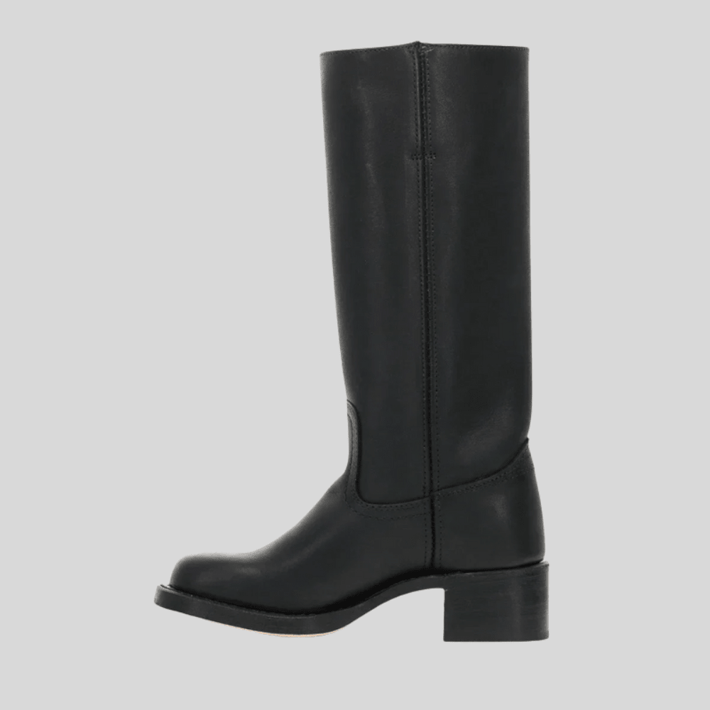 Sleek Leather Knee High Boots
