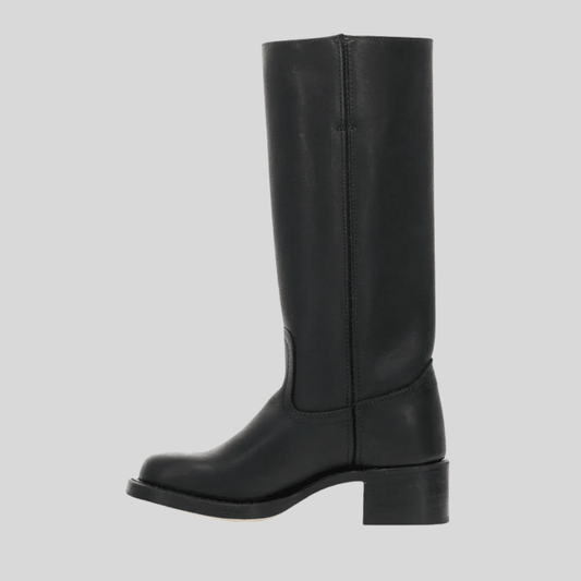 Sleek Leather Knee High Boots