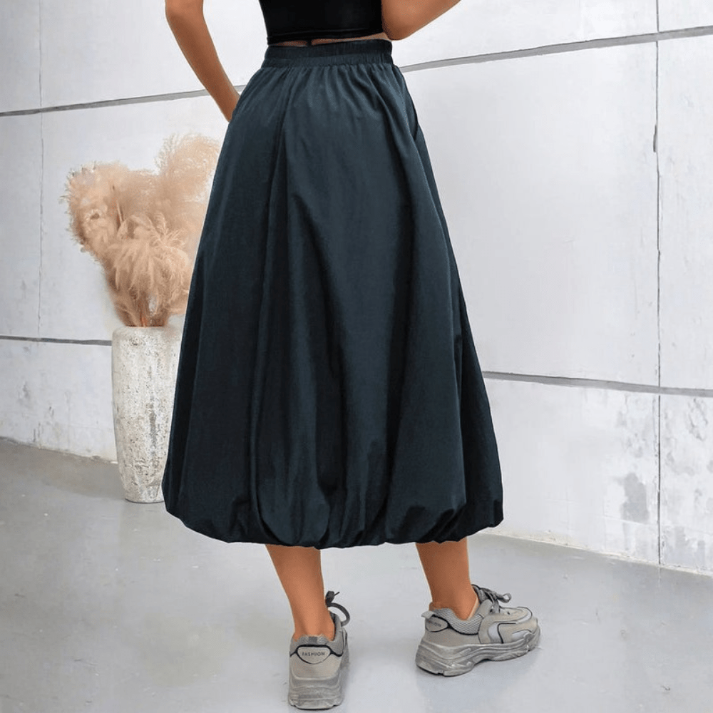 Graceful High Waist Midi Skirt