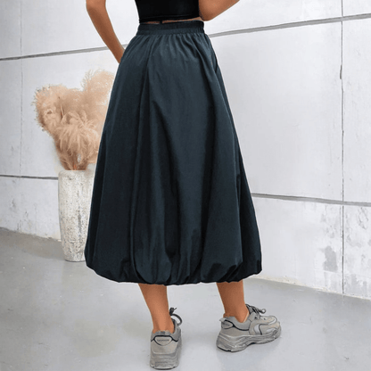 Graceful High Waist Midi Skirt