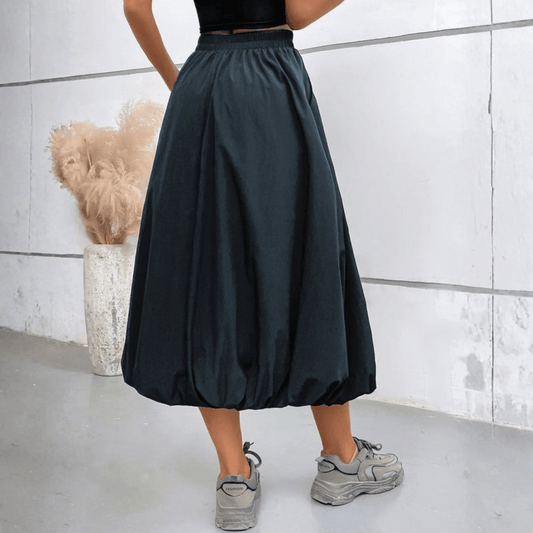 Graceful High Waist Midi Skirt