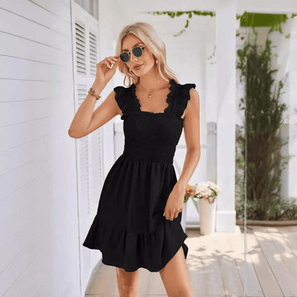 Flirty Ruffle Backless Maxi Dress