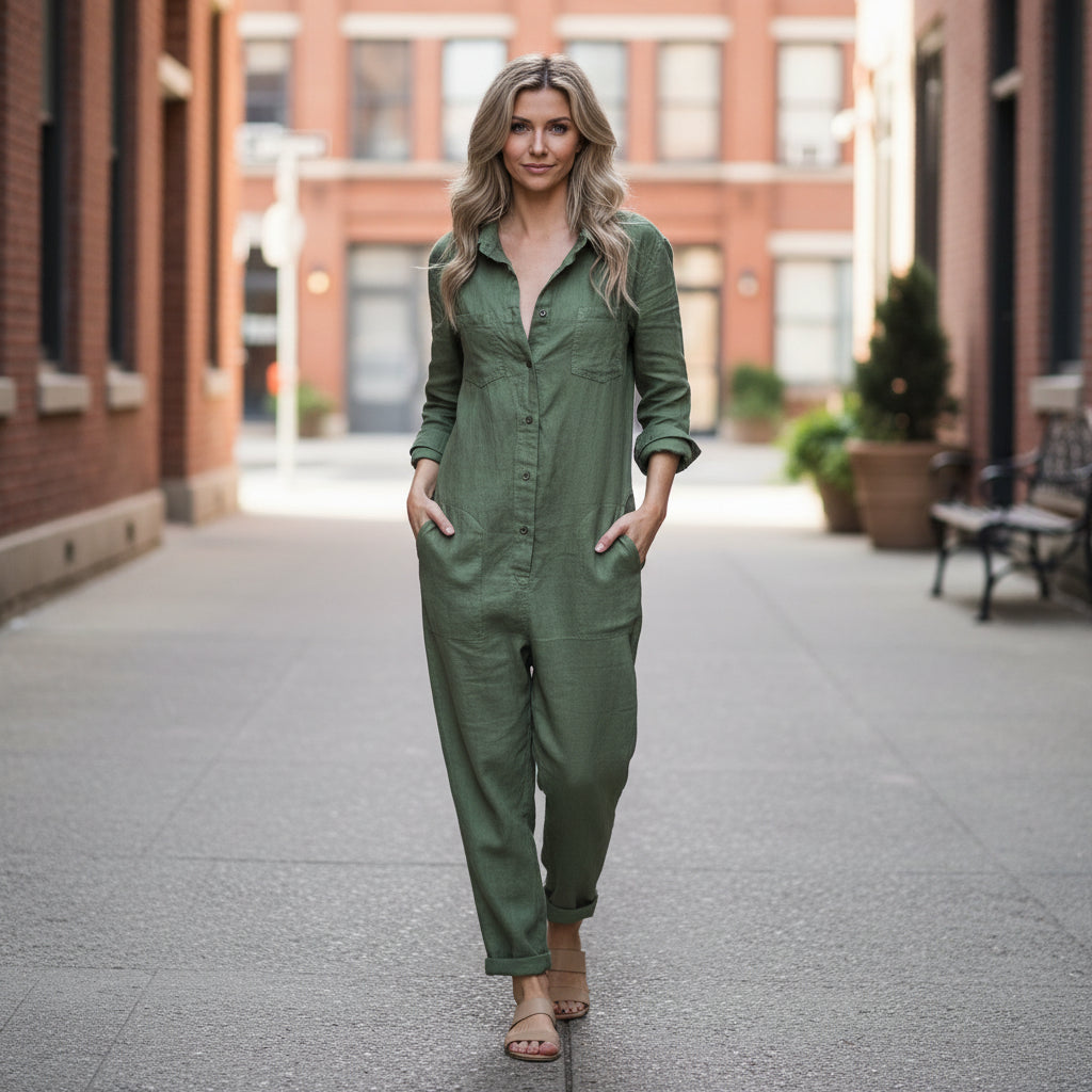 Jumpsuit mit langen Ärmeln
