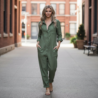 Jumpsuit mit langen Ärmeln