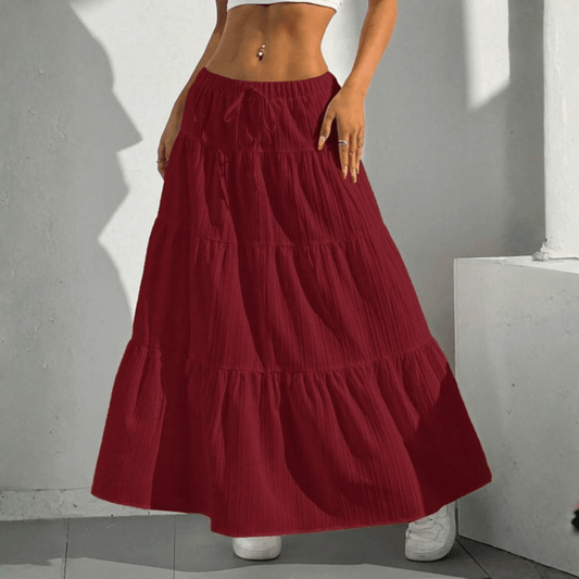 Breezy Tie Waist Midi Skirt