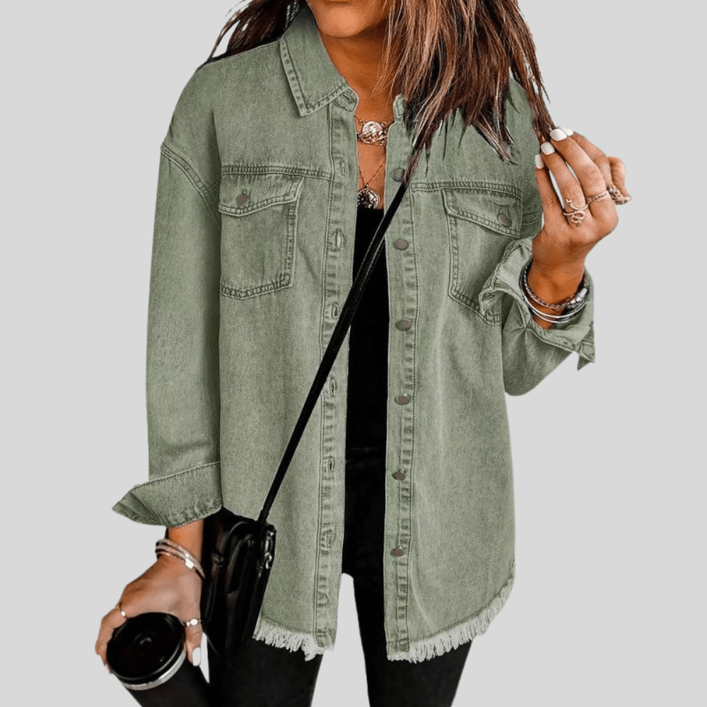Washed Denim Shirt Jacket