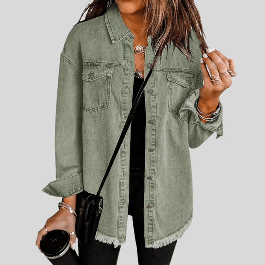 Washed Denim Shirt Jacket