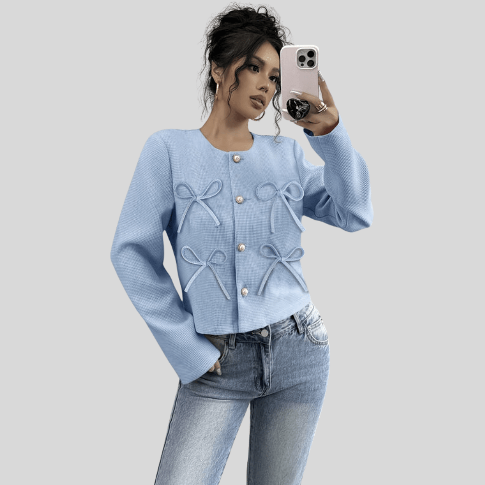 Icy Bow Cropped Jacket