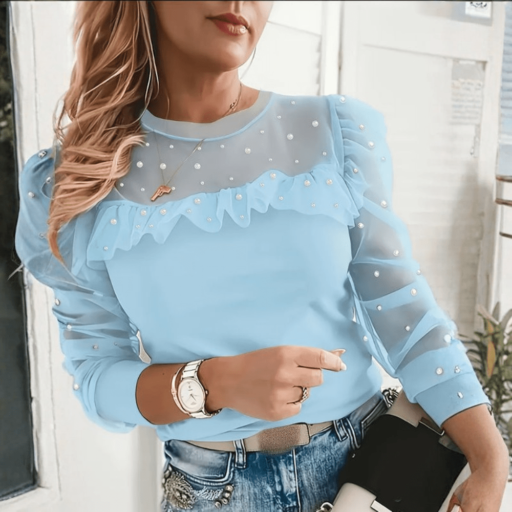 Icy Mesh Top Long Sleeve