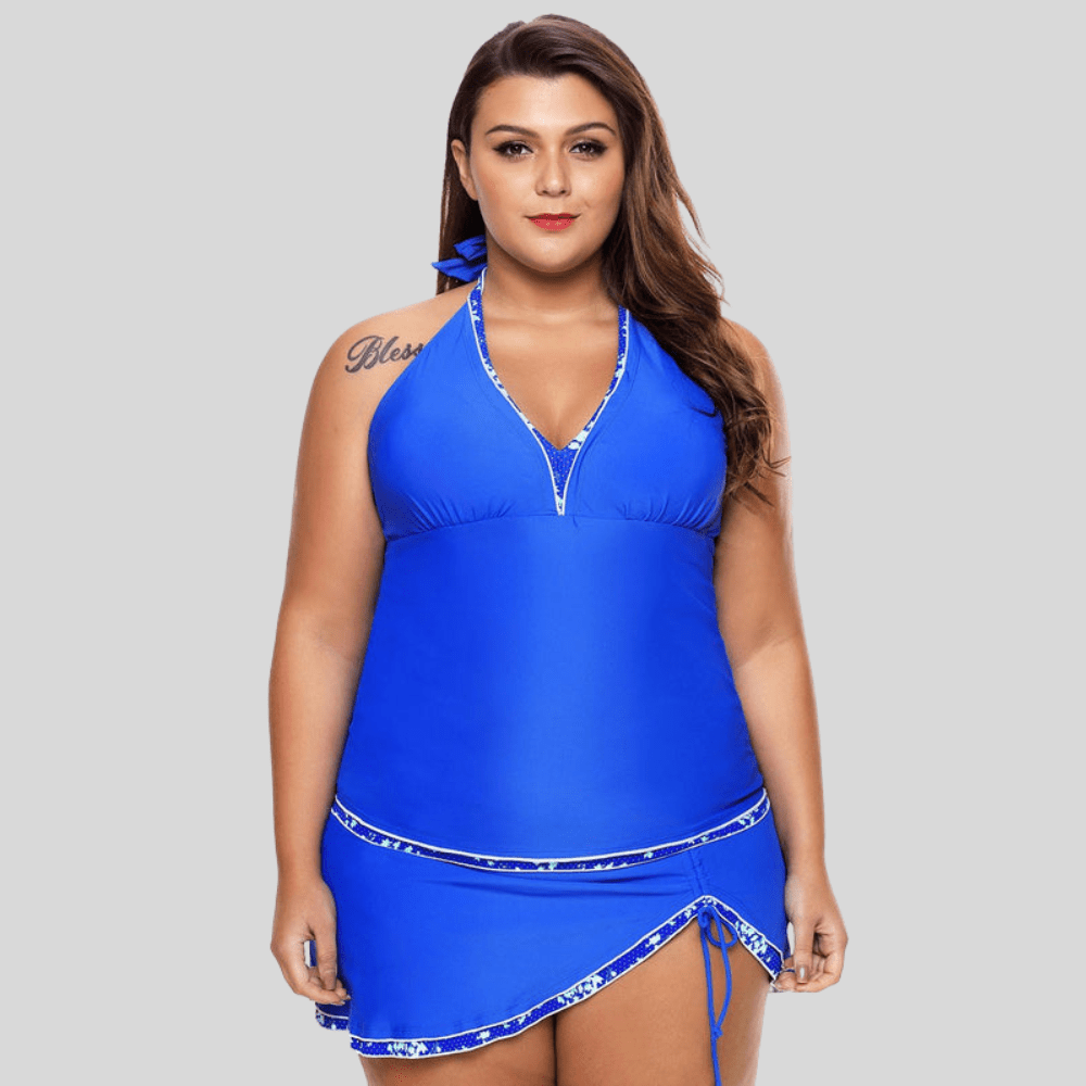 Chic Tankini Swimsuit Set Skirt