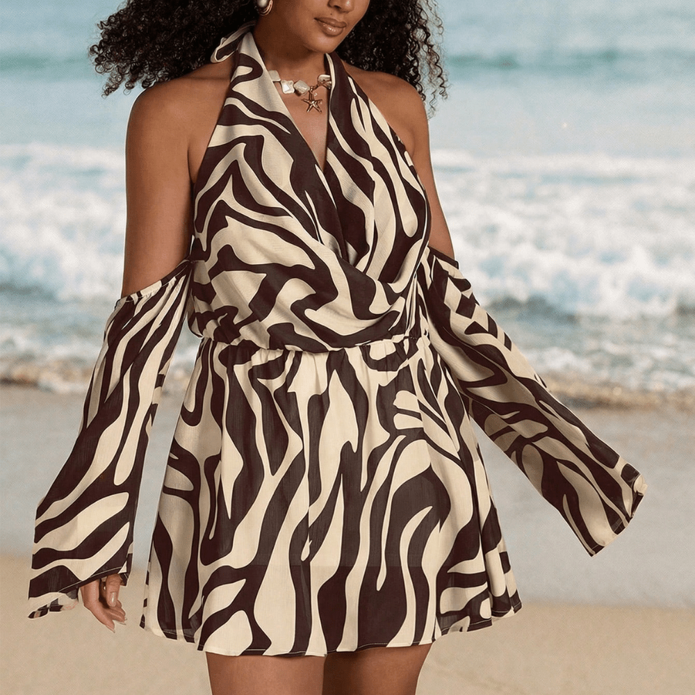 Bold Zebra Print Mini Dress