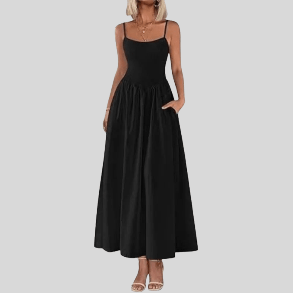 Sunny Pleated Midi Dress Pocket