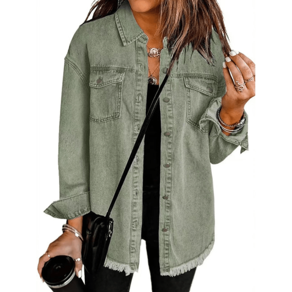 Relaxed Denim Button Down Shirt