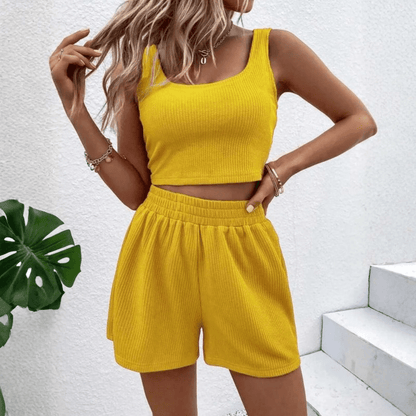Sleeveless Tank And Shorts Two Piece Set