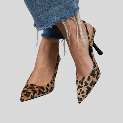 Bold Leopard Print Slingback Heels