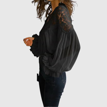 Elegant Lace Detail Fashion Blouse
