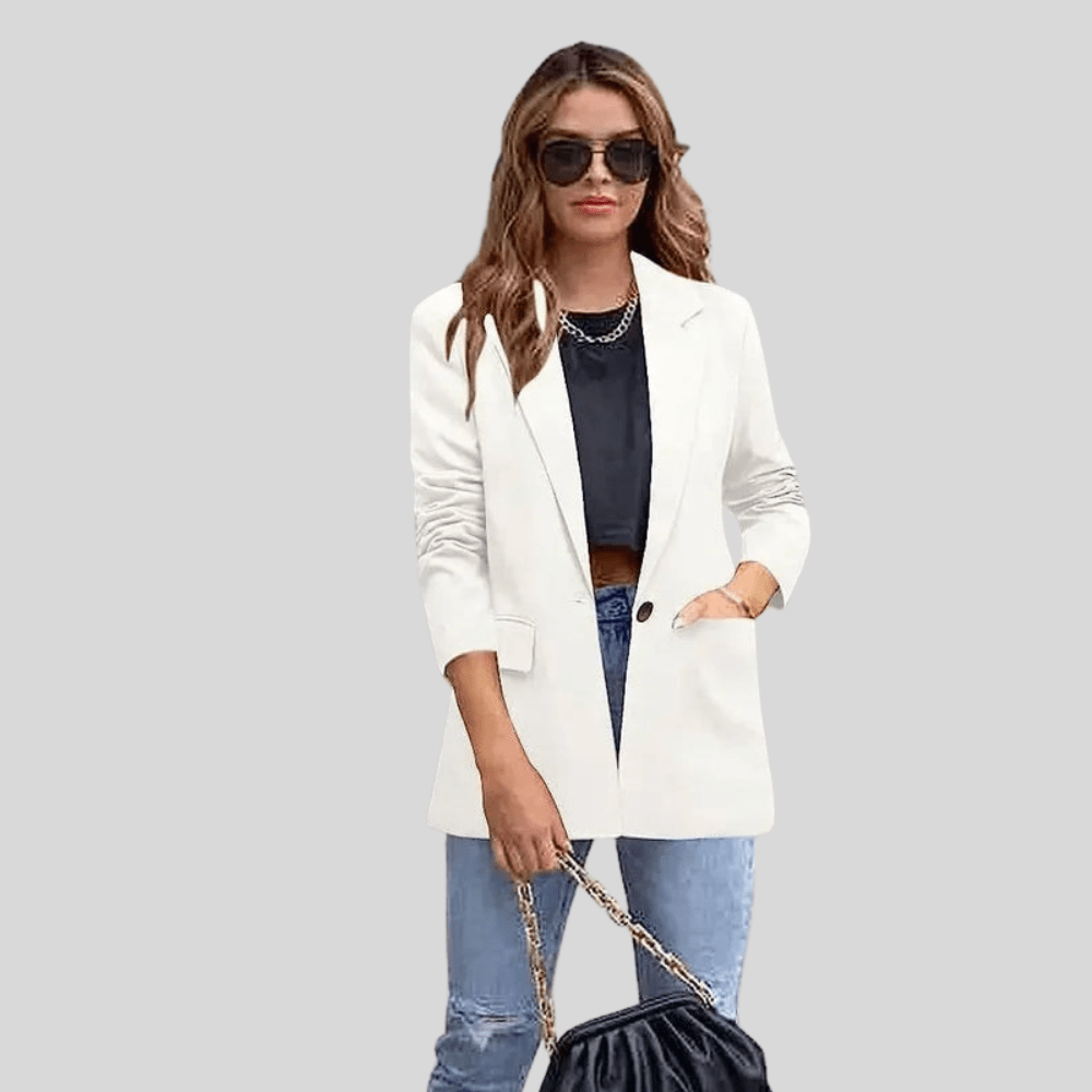 Polished Blazer Turn Down Collar