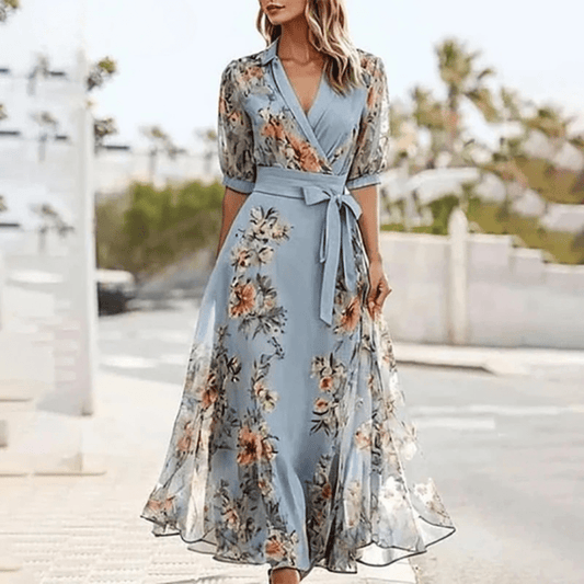 Floral Chiffon Midi Dress